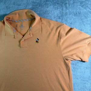 Disney Parks Mickey Mouse Polo Shirt Golf Casual Orange Size M (READ))